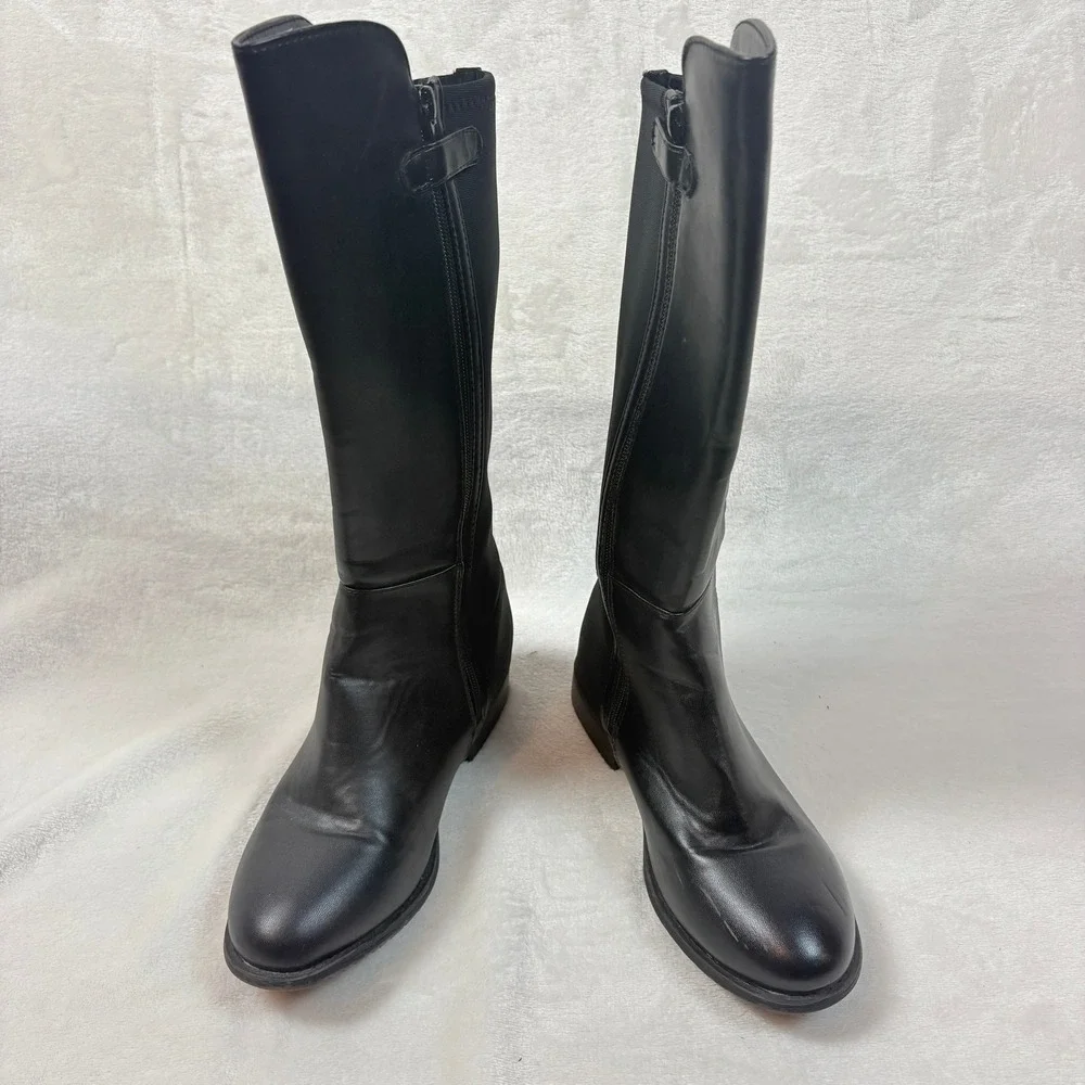 Stuart Weitzman 5050‎ Boot Kids Size 4 Black Good Tall Knee High Stretch Zip